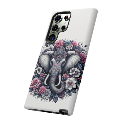 Ornate Floral Elephant Mobile Cover – Elegant Bohemian Art