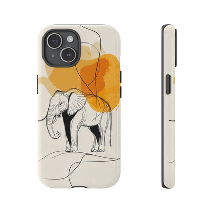 Grace in Strength: Abstract Elephant Sketch Phone Case for iPhone, Samsung & Pixel
