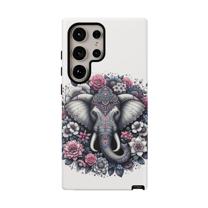 Ornate Floral Elephant Mobile Cover – Elegant Bohemian Art