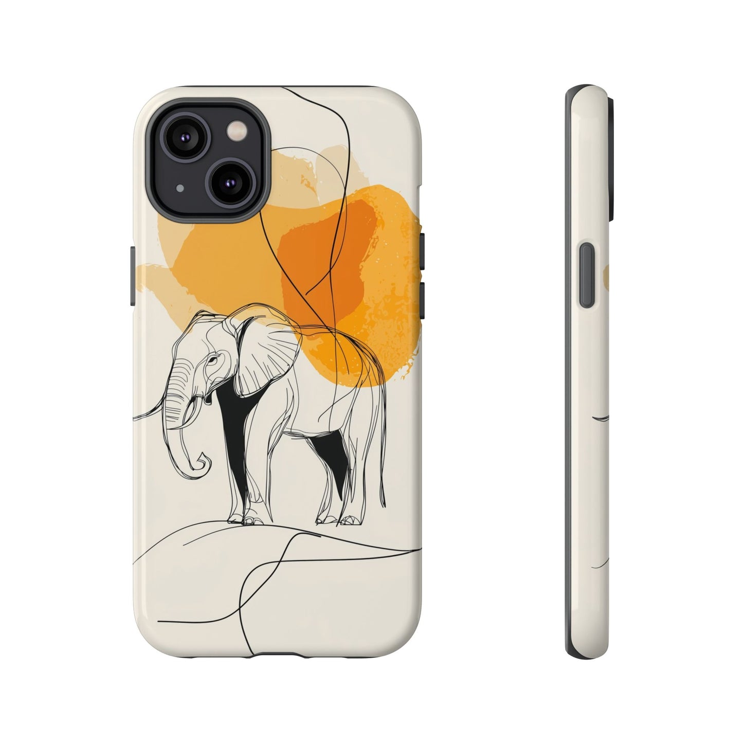 Grace in Strength: Abstract Elephant Sketch Phone Case for iPhone, Samsung & Pixel