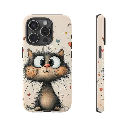 Whiskers & Hearts Phone Case – Cute Anime Cat Design for iPhone, Google Pixel & Samsung