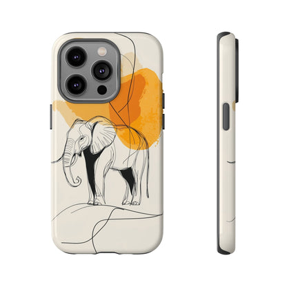 Grace in Strength: Abstract Elephant Sketch Phone Case for iPhone, Samsung & Pixel