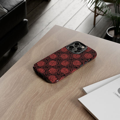 Red roses abstract geometric seamless pattern design