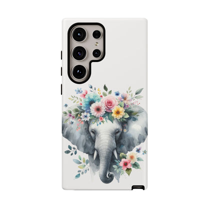 Floral Crown Elephant Mobile Cover – Elegant Watercolor Art