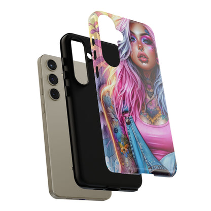 Sunset Glow – Pastel Punk & Floral Ink Mobile Cover