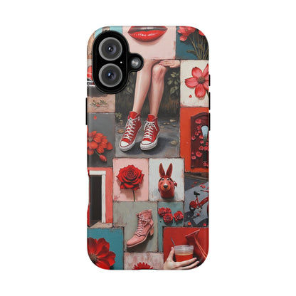 Red Sneakers & Roses Collage Phone Case