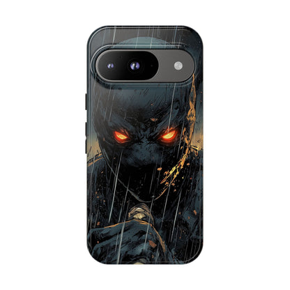 Shadowblade Vengeance | Dark Comic Assassin in the Rain Phone Case for iPhone, Samsung & Pixel