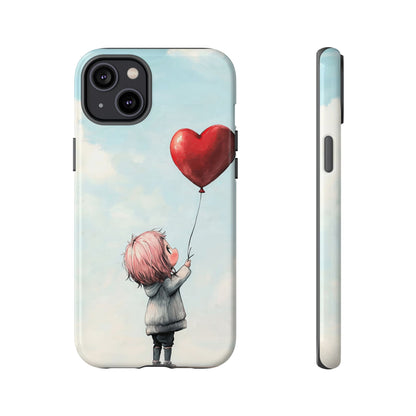 Anime Heart Balloon Phone Case – Dreamy & Cute Art for iPhone, Google Pixel & Samsung