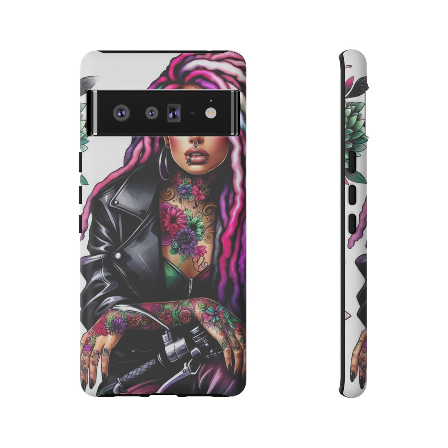 Neon Rebel – Vibrant Biker Queen Mobile Cover