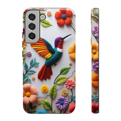 Embroidered Hummingbird with Floral Design | Nature's Elegant Stitch | iPhone 16 Pro
