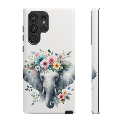 Floral Crown Elephant Mobile Cover – Elegant Watercolor Art
