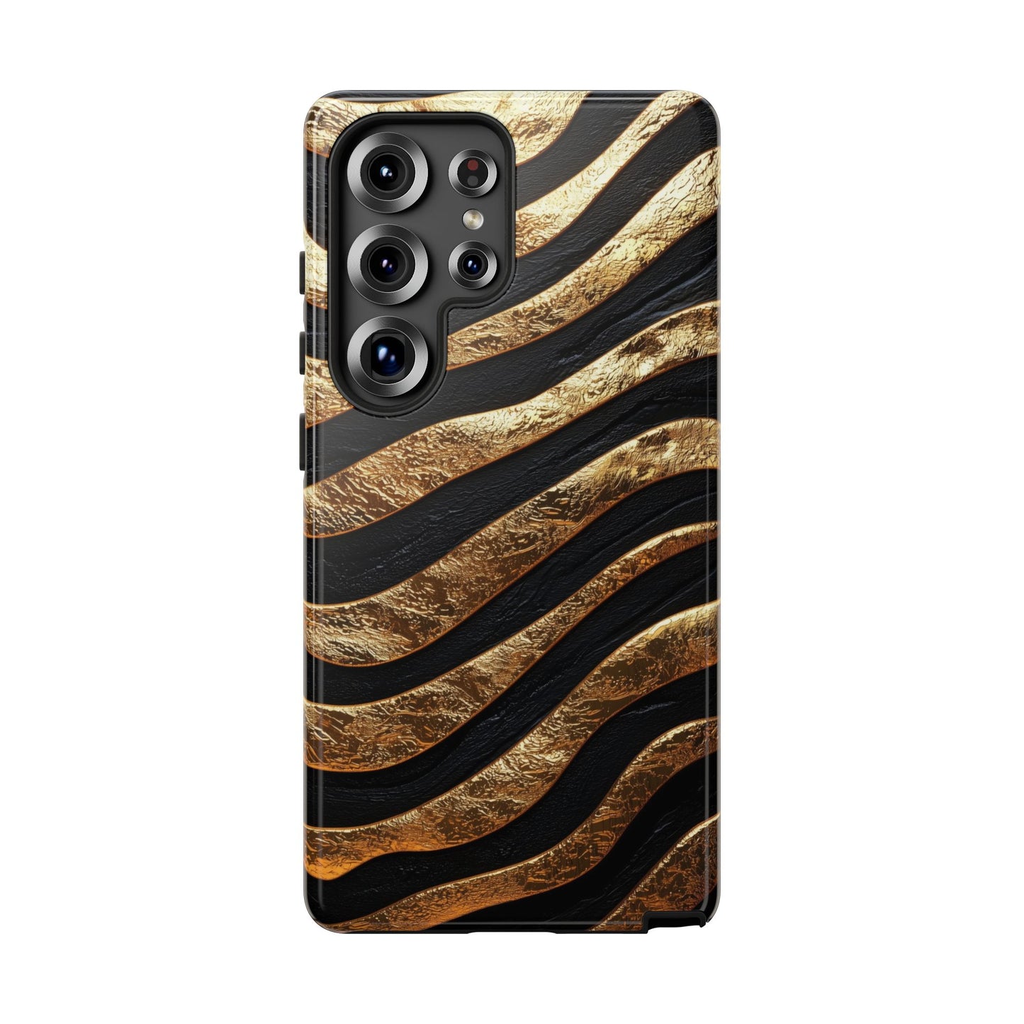 Luxury Black & Gold Zebra Stripes Phone Case for iPhone, Samsung & Google Pixel