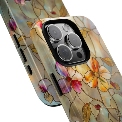 Golden Bloom – Luxe Stained Glass Floral Phone Case for iPhone, Samsung & Pixel