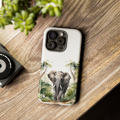 Serene Jungle Elephant Mobile Cover – Watercolor Wildlife Design