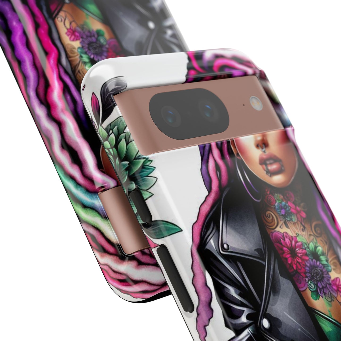 Neon Rebel – Vibrant Biker Queen Mobile Cover