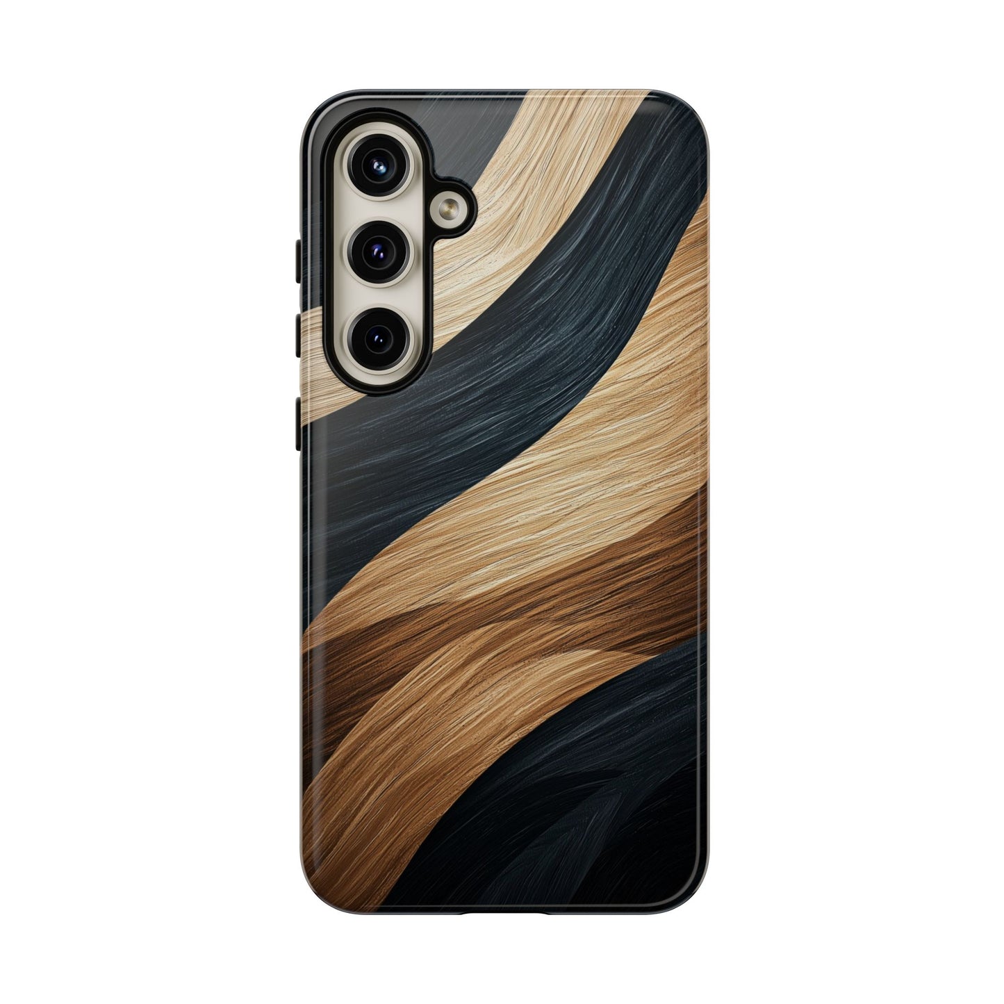 Metallic Black & Gold Zebra Stripes Phone Case for iPhone, Samsung & Google Pixel