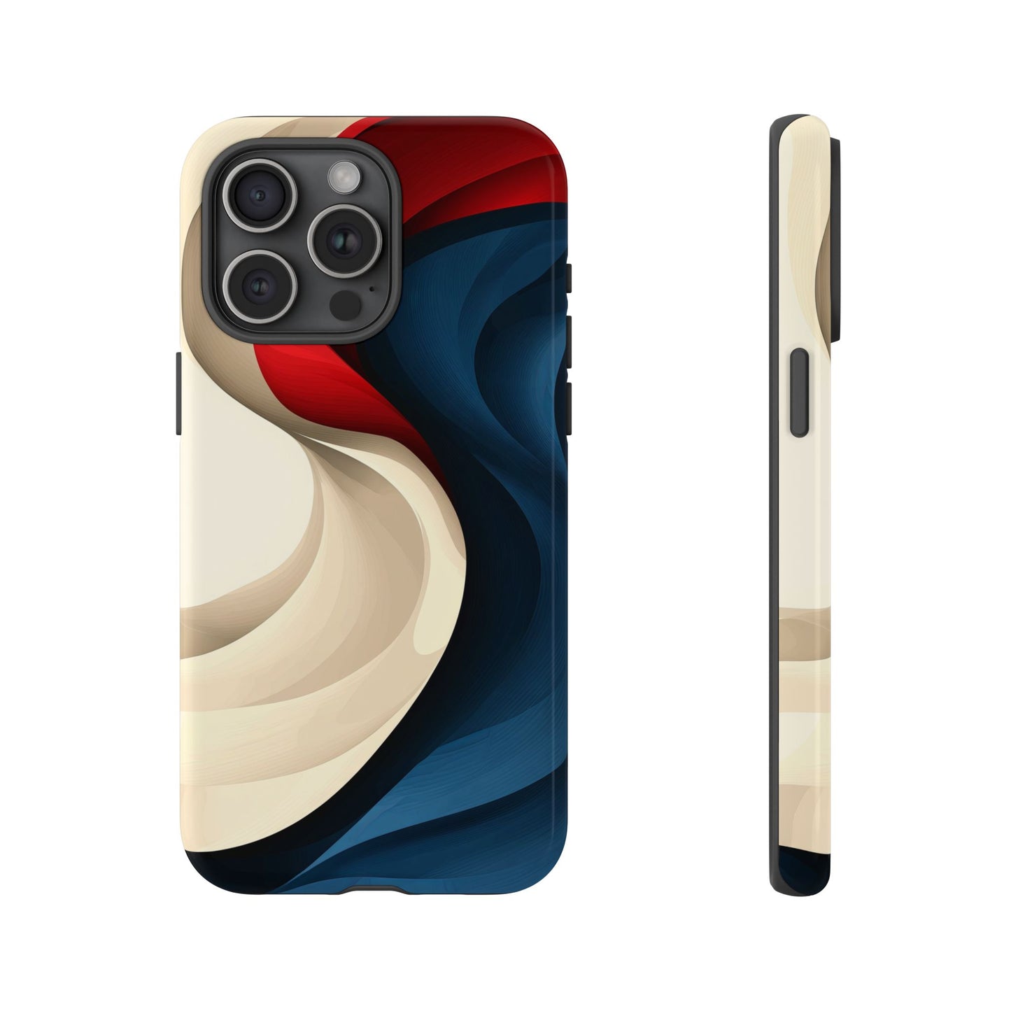 Crimson Current – Flowing Abstract Wave Phone Case for iPhone, Samsung & Pixel