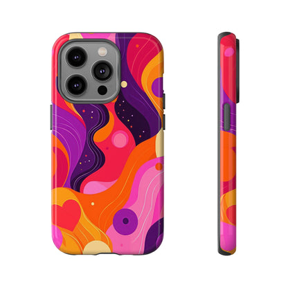 Love Vibes – Retro Abstract Groove Phone Case for iPhone, Google Pixel, Samsung