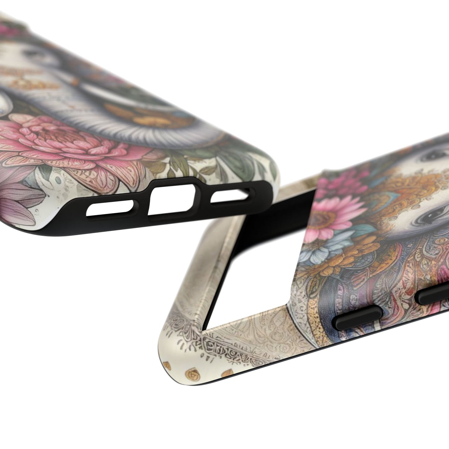 Elegant Floral Elephant Mobile Cover – Royal Mandala Art