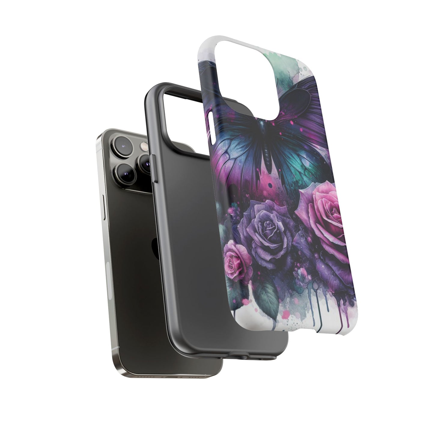 Mystic Bloom – Vibrant Butterfly & Rose Art Mobile Cover