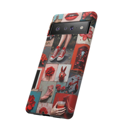 Red Sneakers & Roses Collage Phone Case