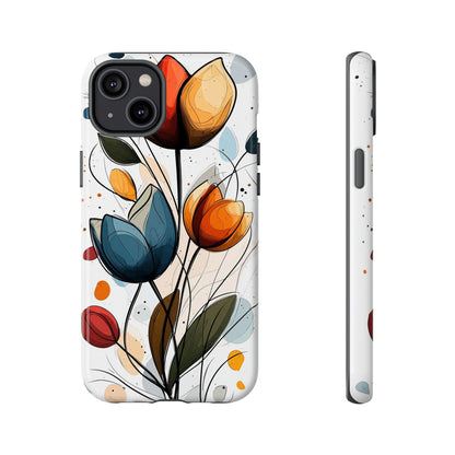 Tulip Whimsy – Artistic Floral Phone Case for iPhone, Pixel & Samsung