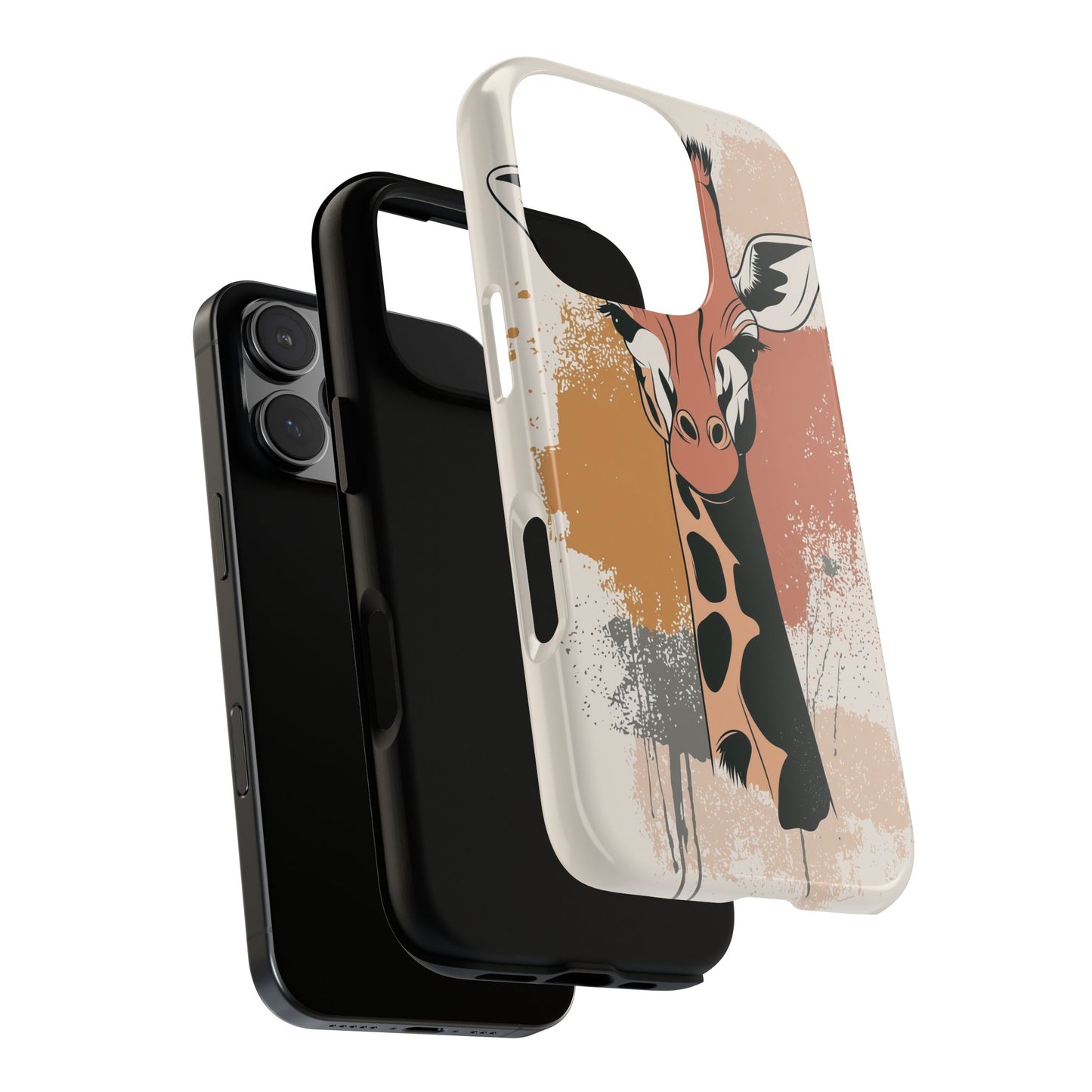 Tall & Graceful: Giraffe Splatter Art Phone Case for iPhone, Samsung & Pixel