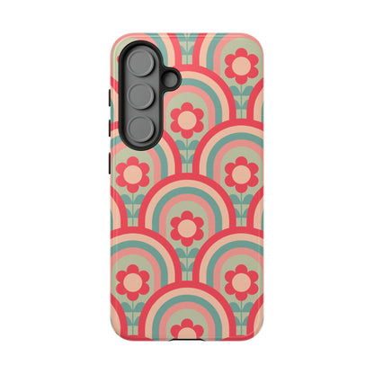Retro Floral Rainbow Phone Case – Vintage Aesthetic for iPhone, Samsung & Google Pixel