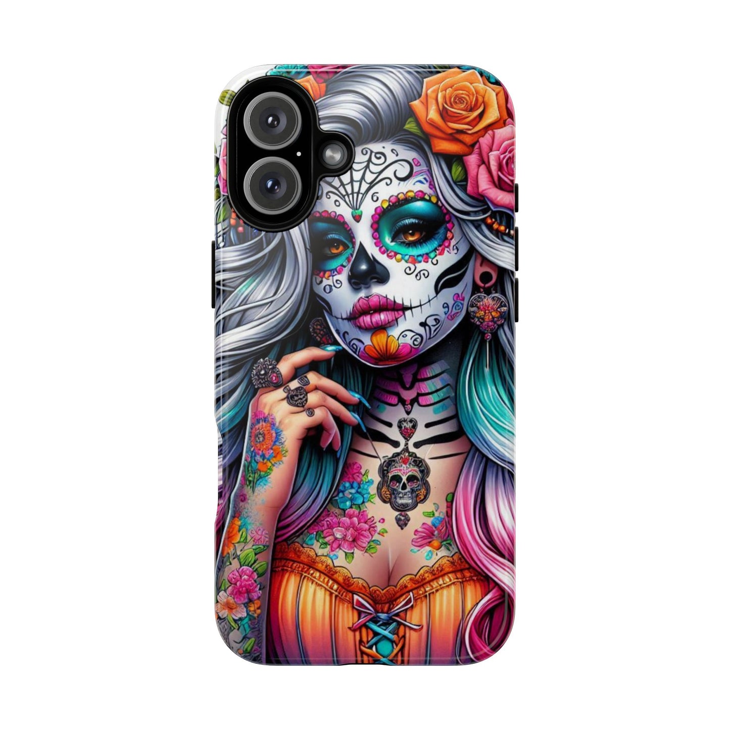 Sugar Skull Goddess – Día de los Muertos Floral Queen Mobile Cover
