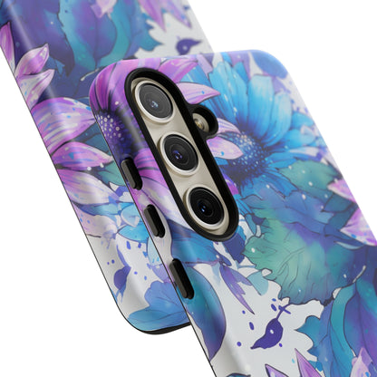 Dreamy Blue & Purple Floral Watercolor Mobile Case