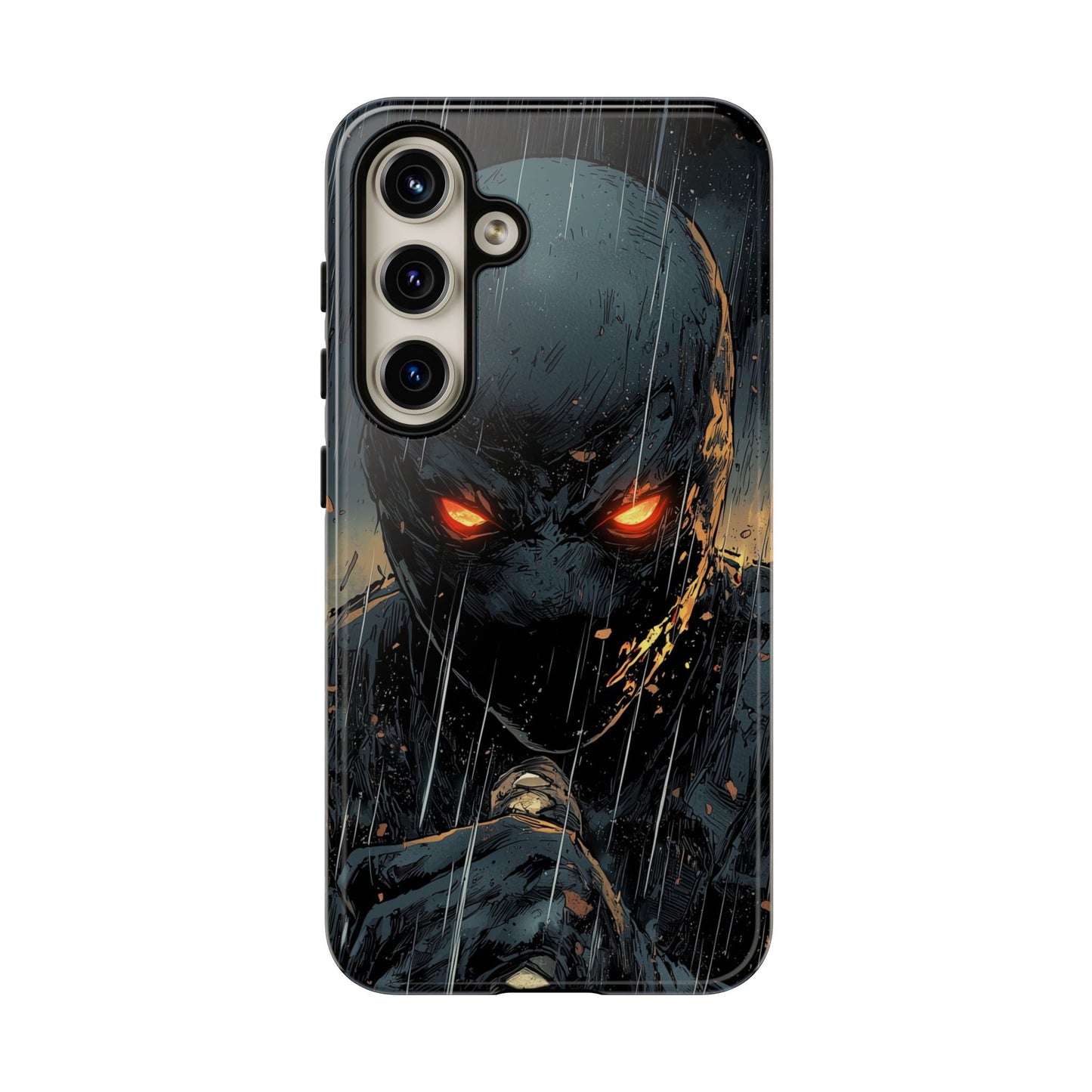 Shadowblade Vengeance | Dark Comic Assassin in the Rain Phone Case for iPhone, Samsung & Pixel