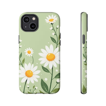 Green Floral Case, Daisy Pattern Design, Iphone Case Design, Perfect Gift For Her