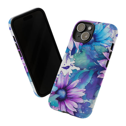 Dreamy Blue & Purple Floral Watercolor Mobile Case