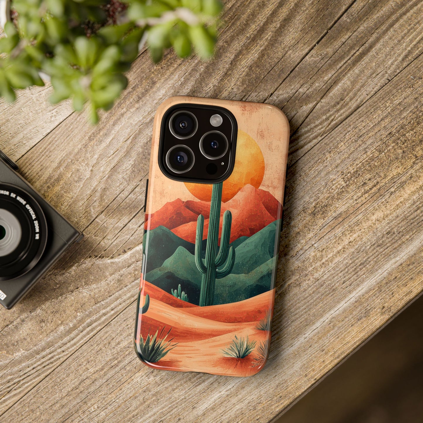 Sunset Cactus Dreams Boho Phone Case for iPhone, Pixel & Samsung