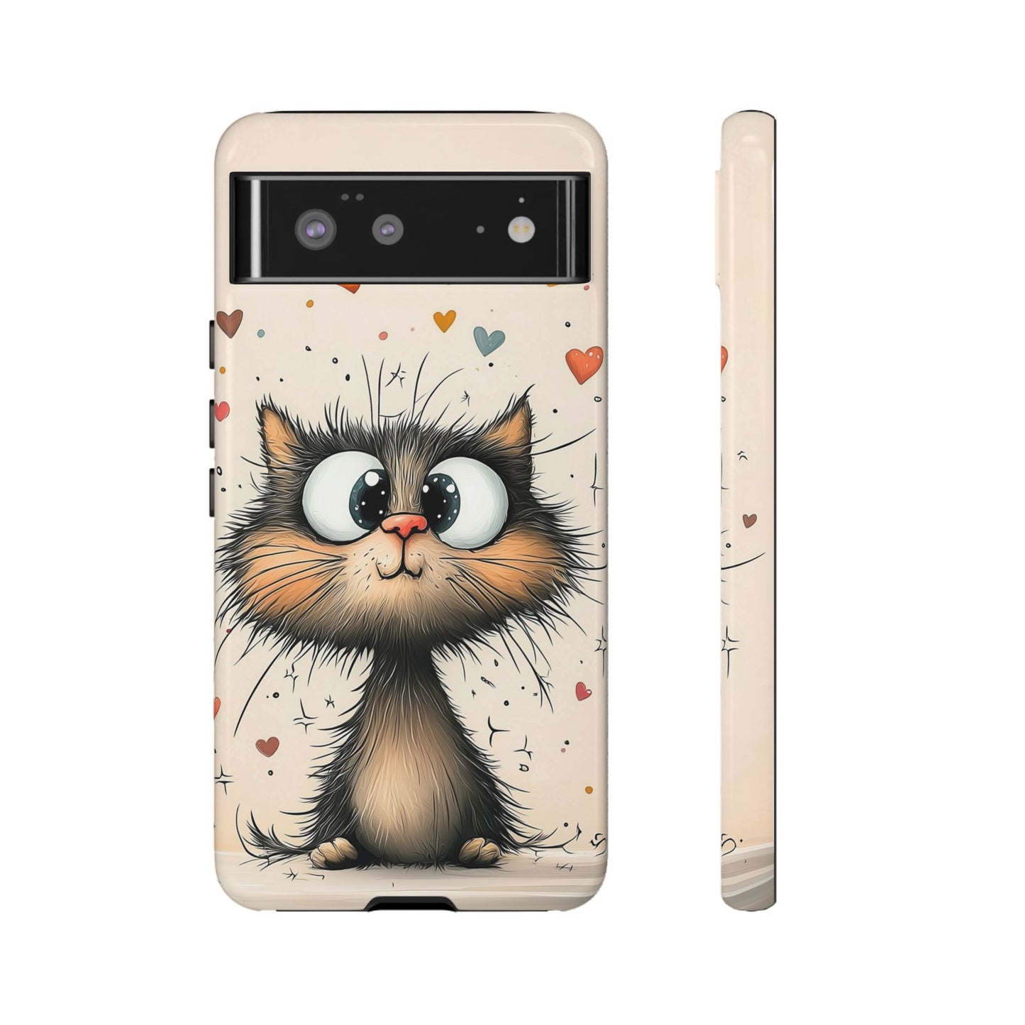 Whiskers & Hearts Phone Case – Cute Anime Cat Design for iPhone, Google Pixel & Samsung