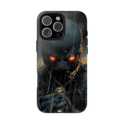 Shadowblade Vengeance | Dark Comic Assassin in the Rain Phone Case for iPhone, Samsung & Pixel
