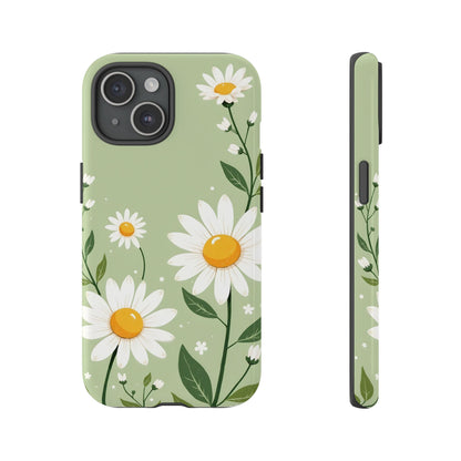 Green Floral Case, Daisy Pattern Design, Iphone Case Design, Perfect Gift For Her