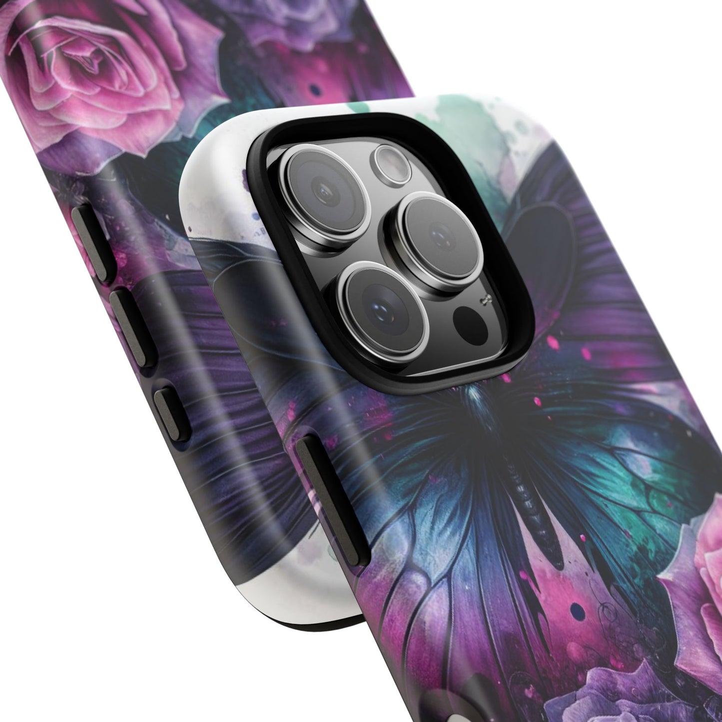 Mystic Bloom – Vibrant Butterfly & Rose Art Mobile Cover