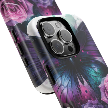 Mystic Bloom – Vibrant Butterfly & Rose Art Mobile Cover