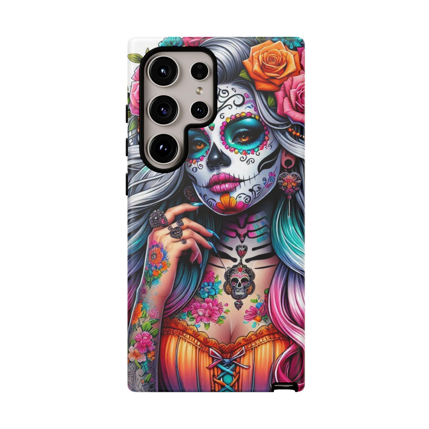 Sugar Skull Goddess – Día de los Muertos Floral Queen Mobile Cover