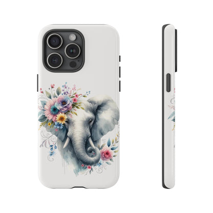 Floral Elephant Mobile Cover – Elegant Watercolor Art