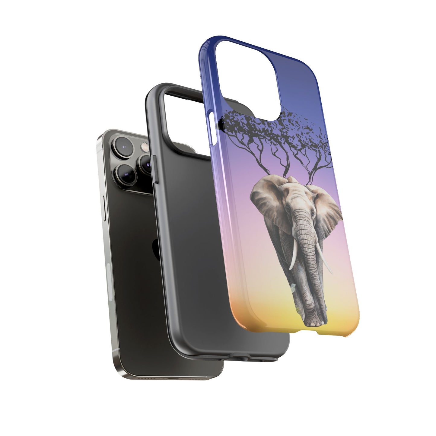 Surreal Elephant Tree Mobile Cover – Dreamy Sunset Fantasy