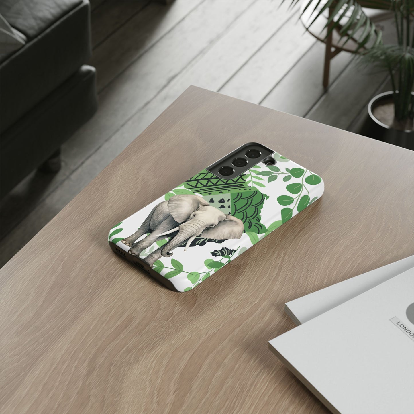 Tropical Elephant Mobile Cover – Nature-Inspired Boho Art