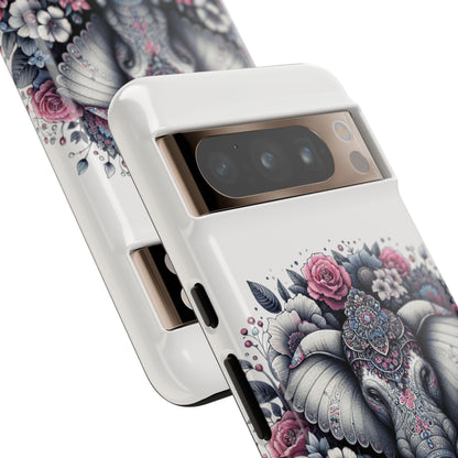 Ornate Floral Elephant Mobile Cover – Elegant Bohemian Art