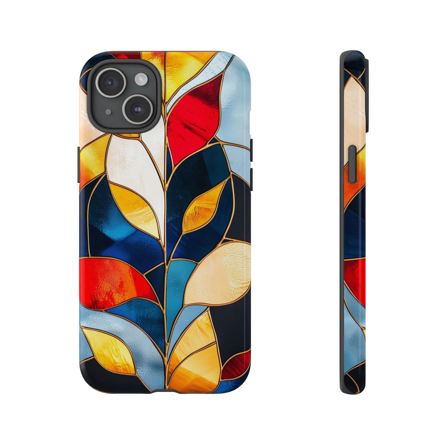 Ember Bloom – Vivid Leaf Mosaic Phone Case for iPhone, Samsung & Pixel