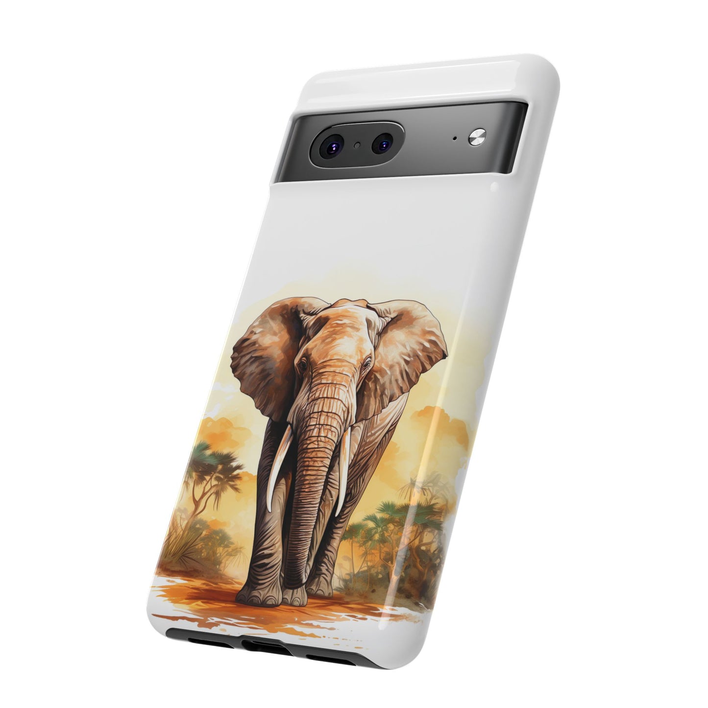 Safari Elephant Watercolor Mobile Cover – Majestic Wildlife Art