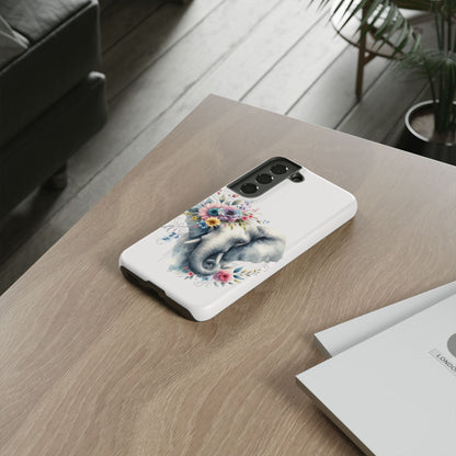 Floral Elephant Mobile Cover – Elegant Watercolor Art