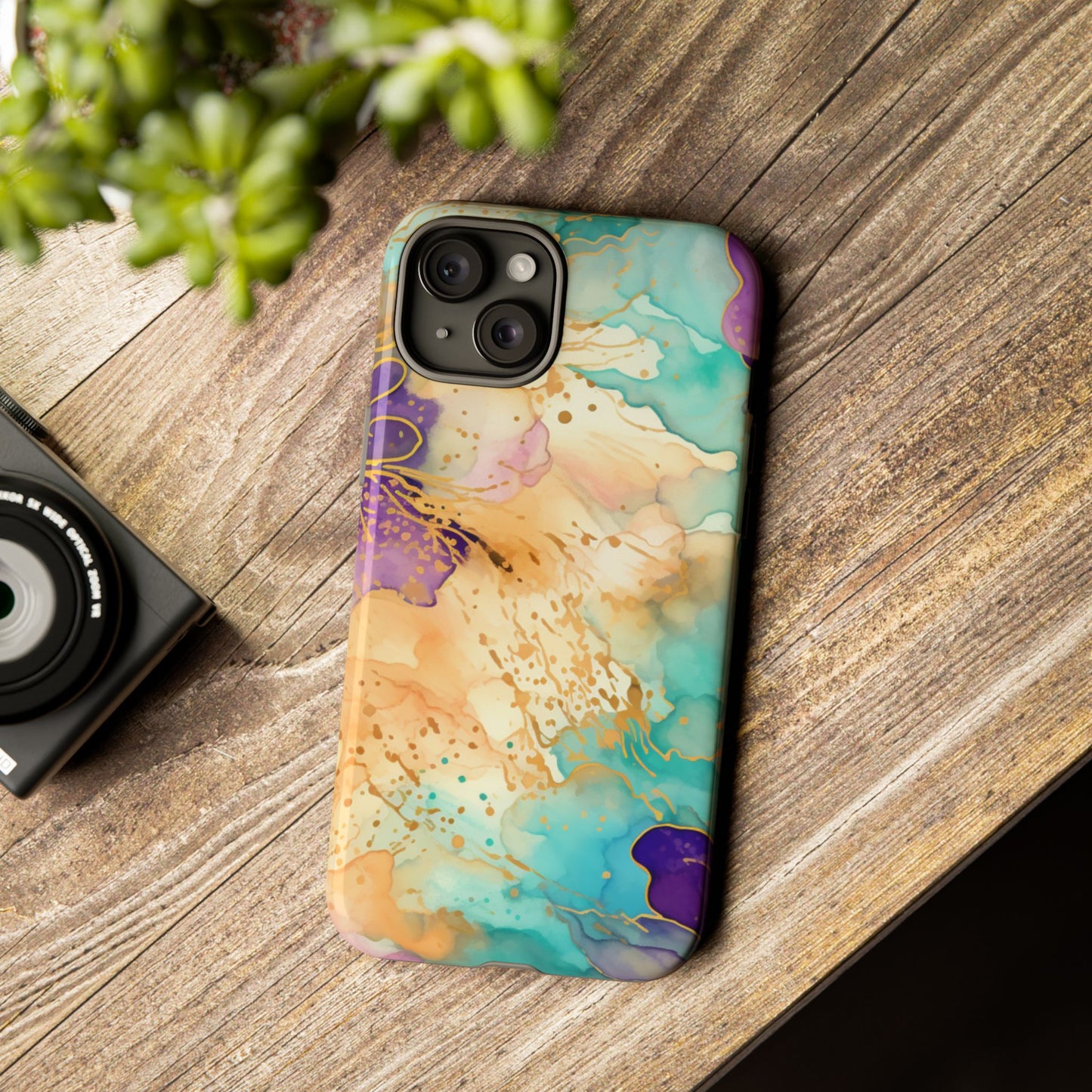 Golden Aura Abstract Watercolor Mobile Case