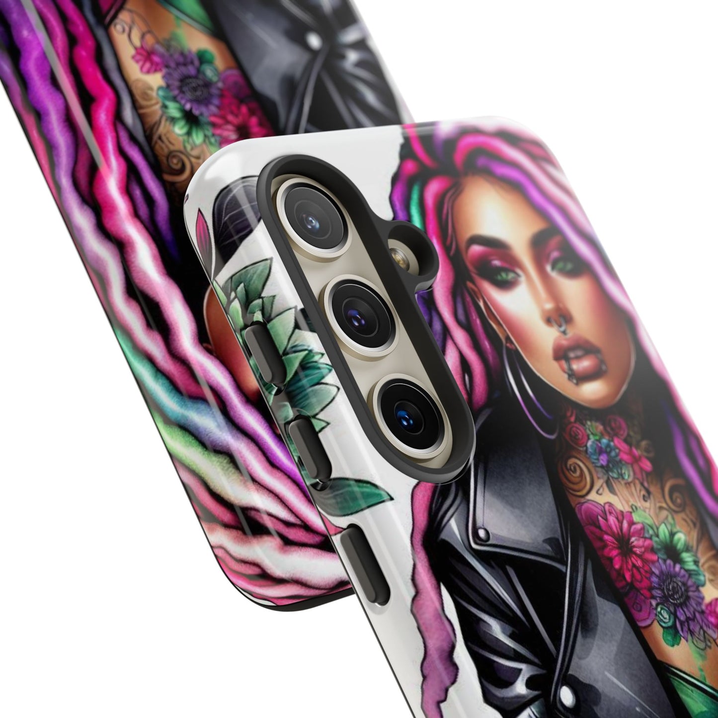 Neon Rebel – Vibrant Biker Queen Mobile Cover