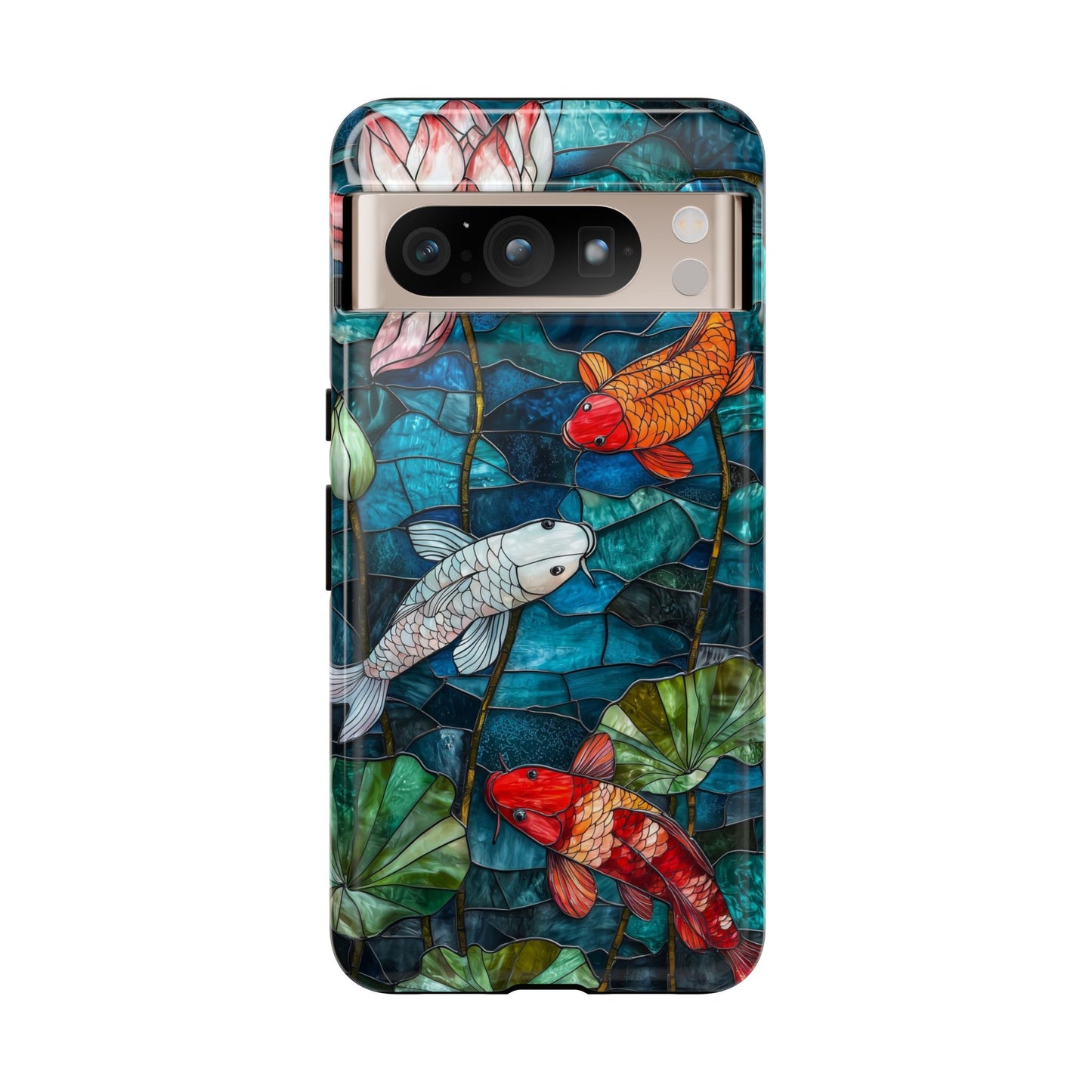Lotus Serenity" – Koi Pond Stained Glass Case or iPhone, Samsung & Pixel